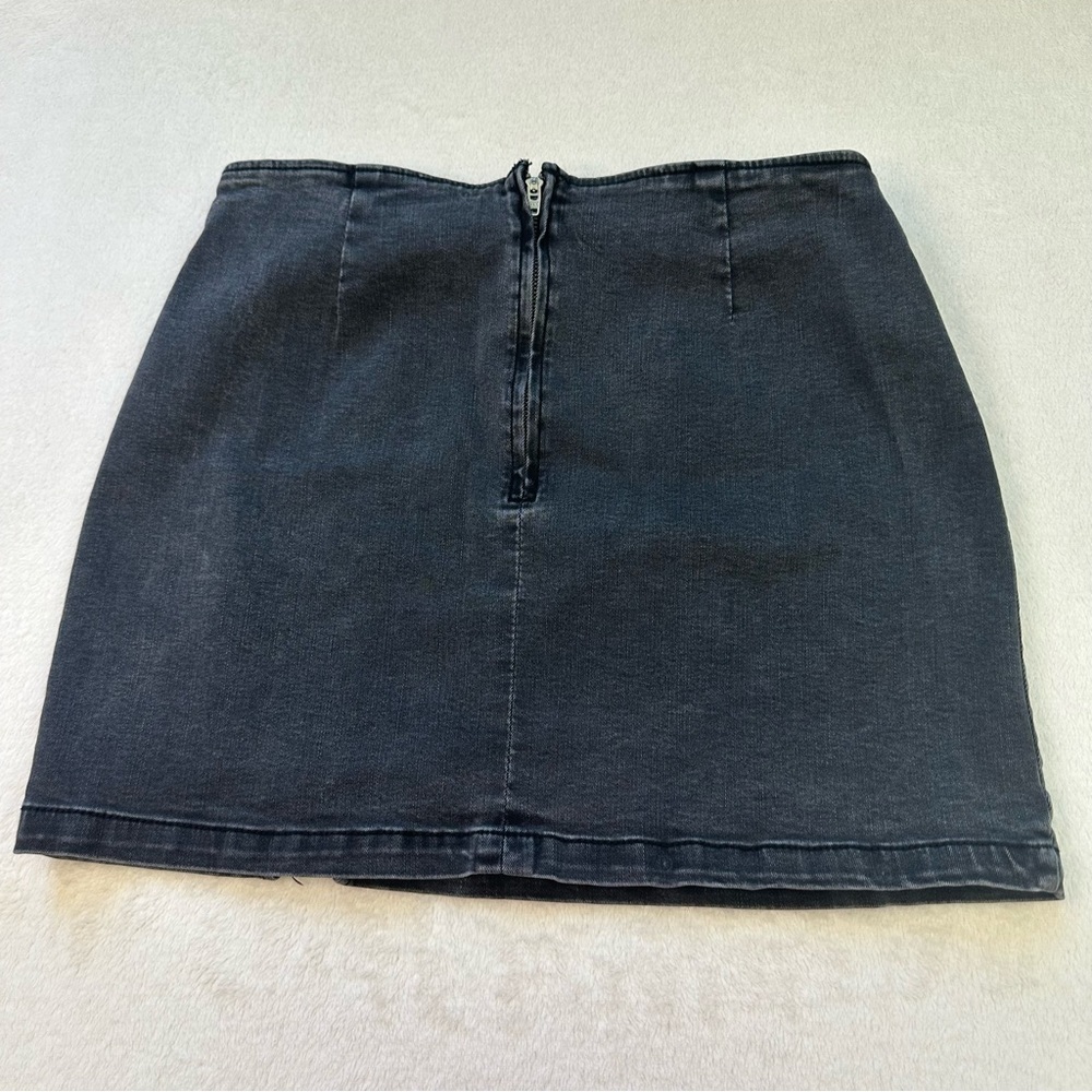 EU Wild Fable Faded Black Stretchy Y2K Style Mini Skirt - Picture 3 of 9